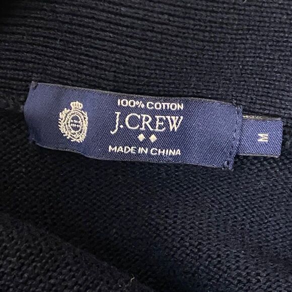 J.Crew Unisex Nautical Navy Wood Toggle Shawl Collar Cardigan Size M Preppy - Picture 8 of 9